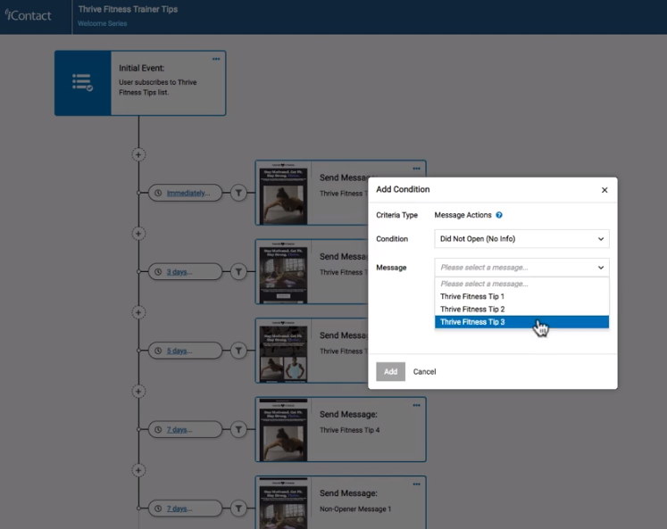 iContact Advanced Automation Conditions - Screenshot