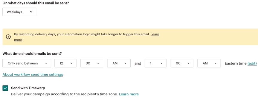 MailChimp TimeWarp Delivery