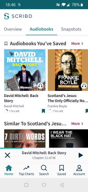 Scribd App for Audiobooks - A Good User Experience