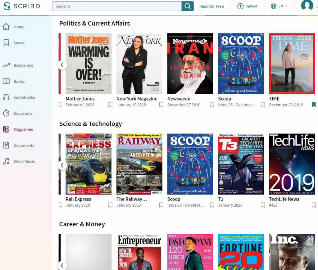 Scribd Magazines - A Good Selection