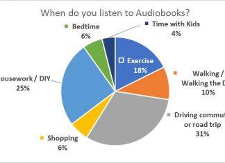 Pie Chart - Survey Question: When Do You Listen To Audiobooks?